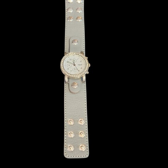 Premier Designs “Rumours”  Watch – Gray Studded Strap (NWOT – Needs Battery) - Picture 2 of 4